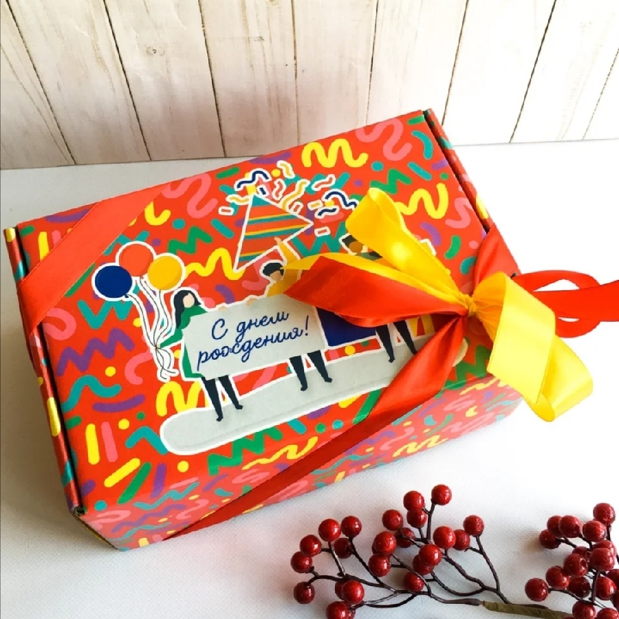 Подарочная коробочка-открытка С Днем Рождения